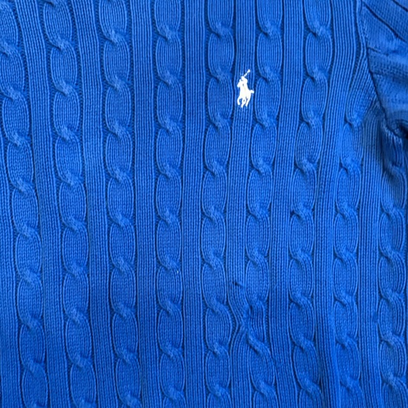Ralph Lauren Sport Polo Women’s Blue Cable Knit Sweater - Picture 3 of 7